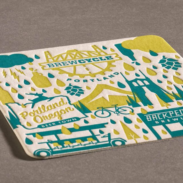 Letterpress coaster design